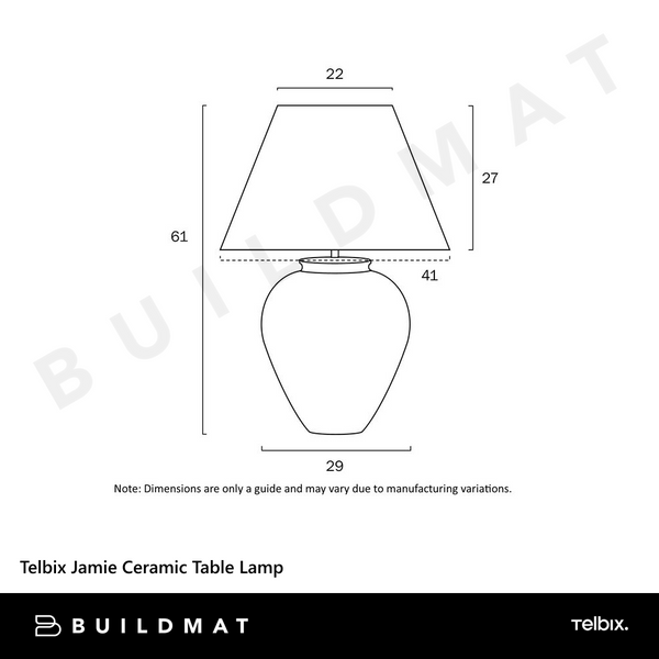 Telbix Jamie Ceramic Table Lamp Blue White
