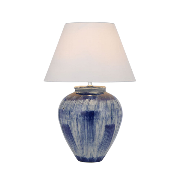 Telbix Jamie Ceramic Table Lamp Blue White
