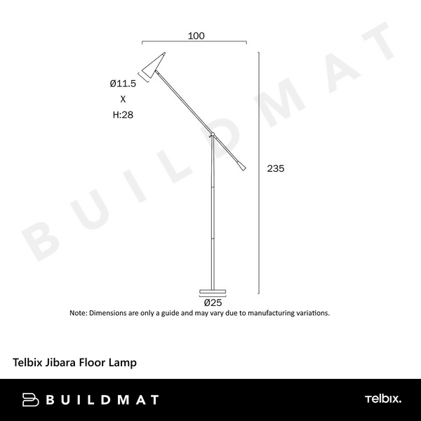 Telbix Jibara Floor Lamp Black