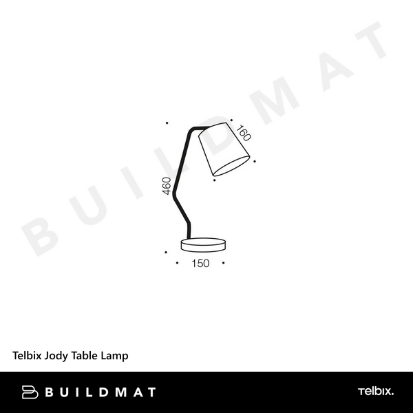 Telbix Jody Table Lamp Nickel White