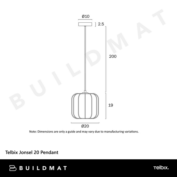 Telbix Jonsel 20 Pendant Black