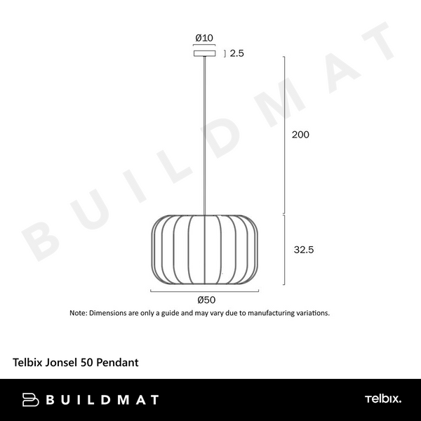 Telbix Jonsel 50 Pendant Black