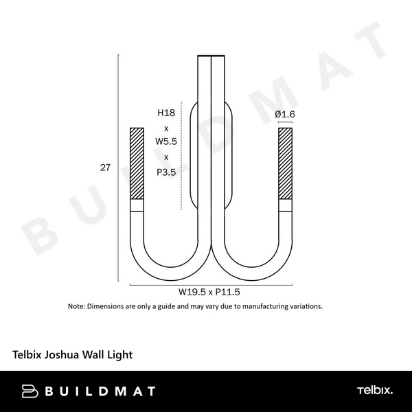 Telbix Joshua Wall Light Black