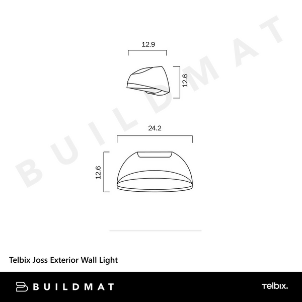Telbix Joss Exterior Wall Light Titan