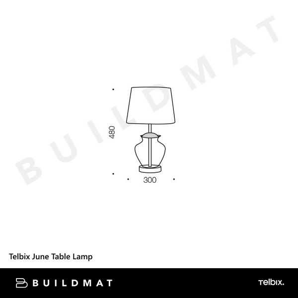 Telbix June Table Lamp Chrome Smoke Black