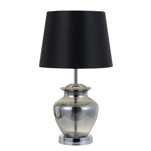 Telbix June Table Lamp Chrome Smoke Black