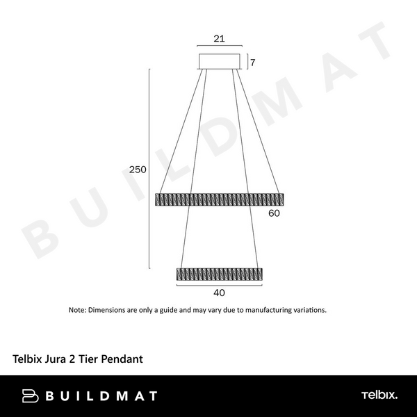 Telbix Jura 2 Tier Pendant Chrome