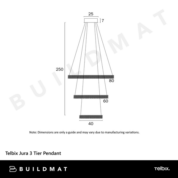 Telbix Jura 3 Tier Pendant Gold
