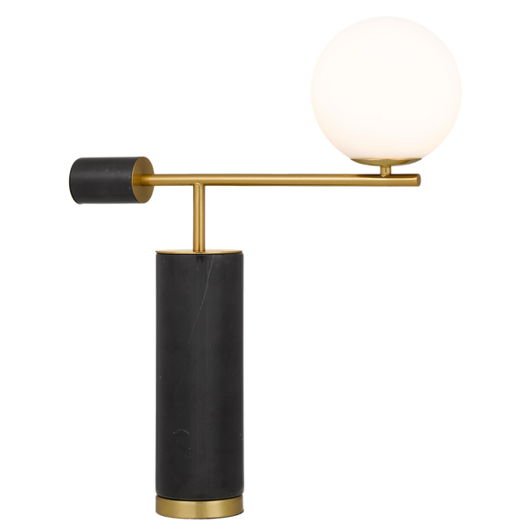 Telbix Justina Table Lamp Chrome Smoke Black