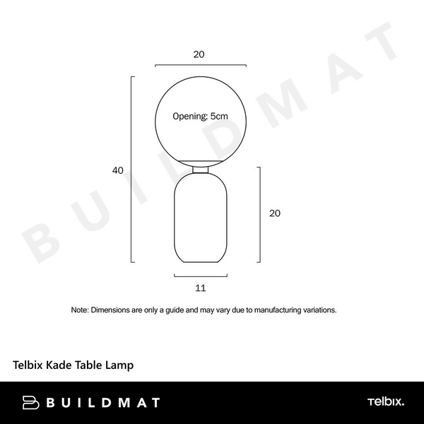Telbix Kade Table Lamp Black Opal Matt