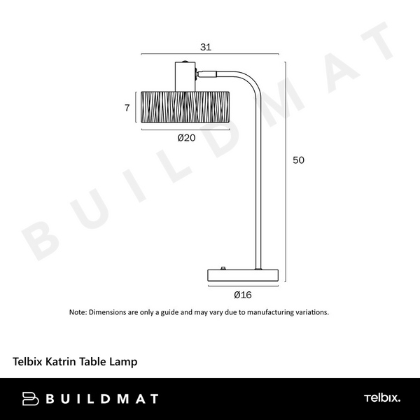 Telbix Katrin Table Lamp Black