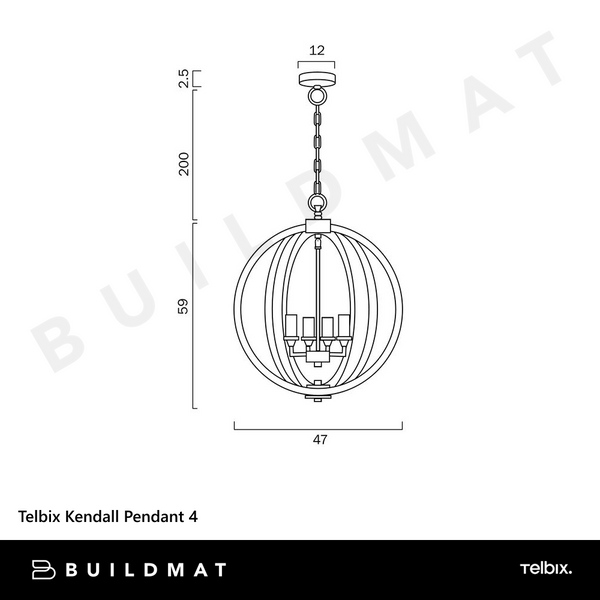 Telbix Kendall Pendant 4 Chrome