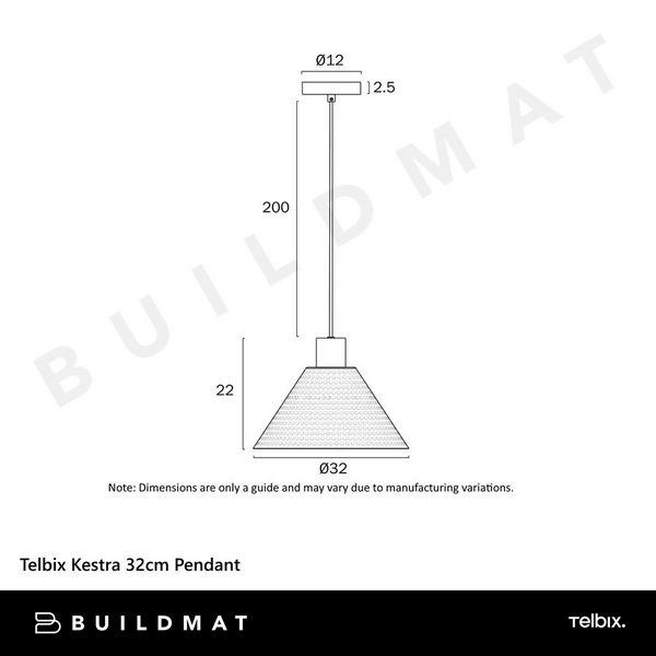 Telbix Kestra 32cm Pendant White