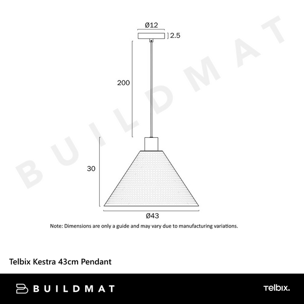 Telbix Kestra 43cm Pendant White