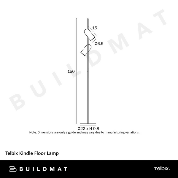 Telbix Kindle Floor Lamp Black