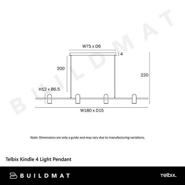 Telbix Kindle 4 Light Pendant Black