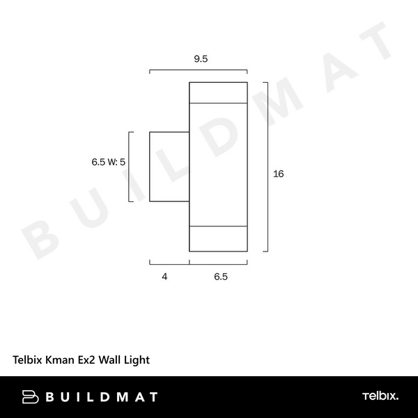 Telbix Kman Ex2 Wall Light Black