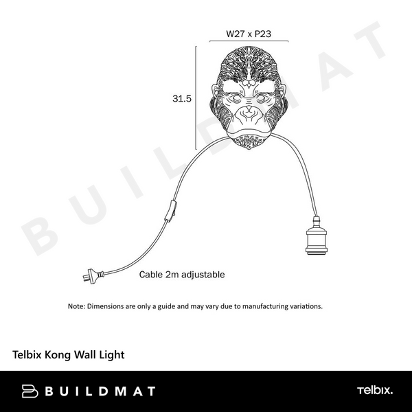 Telbix Kong Wall Light Gold