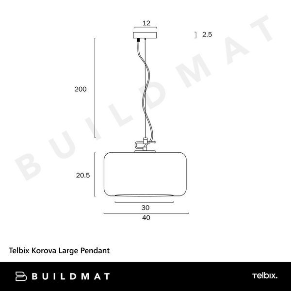 Telbix Korova Large Pendant Smoke