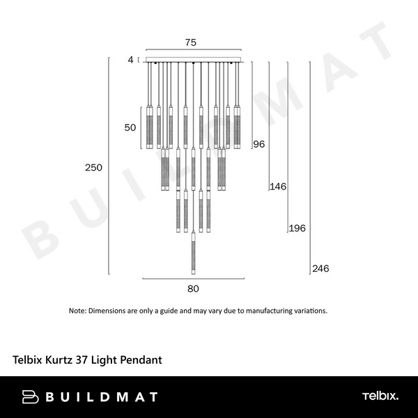 Telbix Kurtz 37 Light Pendant Chrome