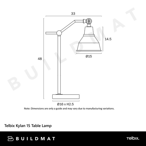 Telbix Kylan 15 Table Lamp Black