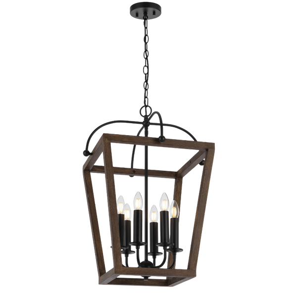 Telbix Lacota 6 Light Pendant Black