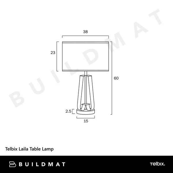 Telbix Laila Table Lamp Antique Gold Ivory