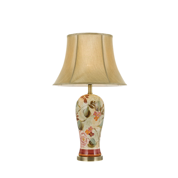 Telbix Lantau Ceramic Table Lamp Flower Gold