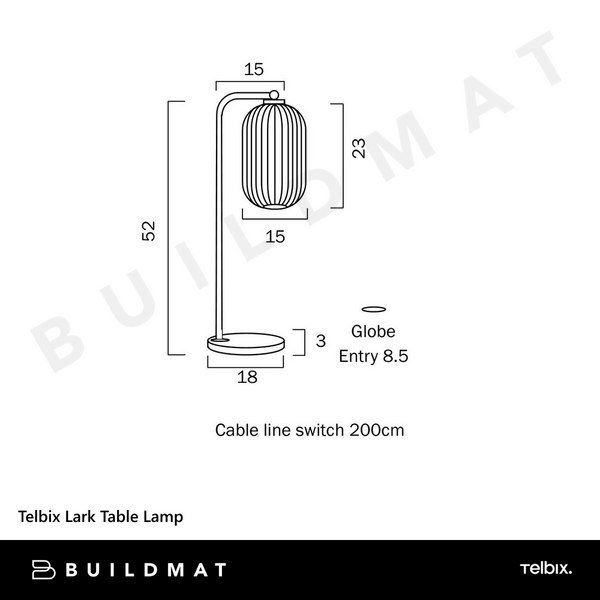 Telbix Lark Table Lamp Aged Gold Opal Matt