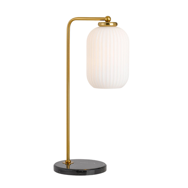 Telbix Lark Table Lamp Aged Gold Opal Matt
