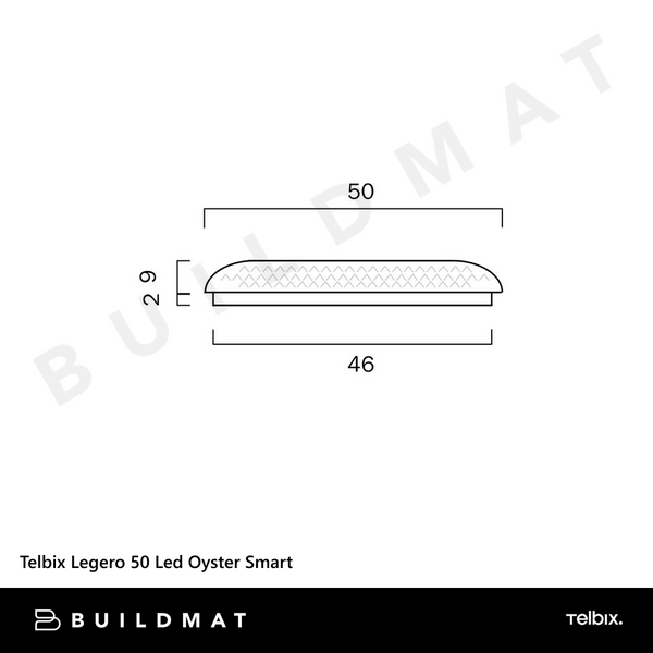 Telbix Legero 50 60W Led Oyster Smart Clear