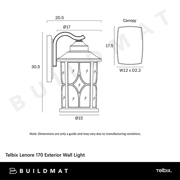 Telbix Lenore 170 Exterior Wall Light White
