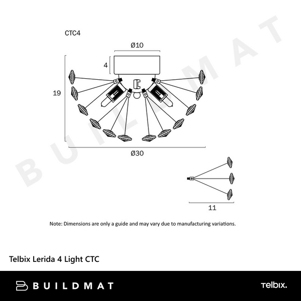 Telbix Lerida 4 Light CTC Chrome