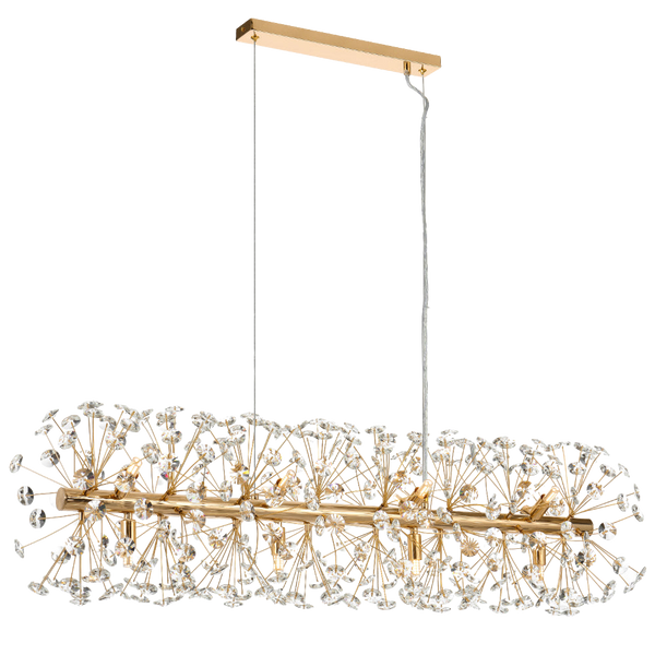 Telbix Lerida 12 Light Rectangular Pendant Gold