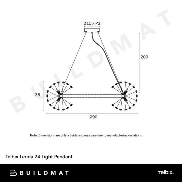 Telbix Lerida 24 Light Pendant Gold