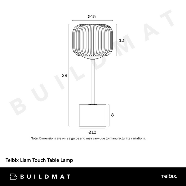 Telbix Liam Touch Table Lamp Black