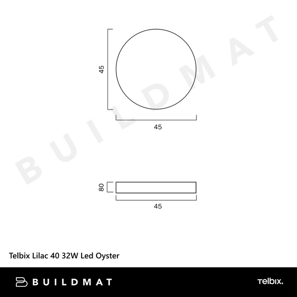 Telbix Lilac 40 32W Led Oyster 3CCT White Clear