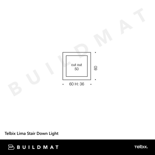 Telbix Lima Square Stair Down Light 3000K