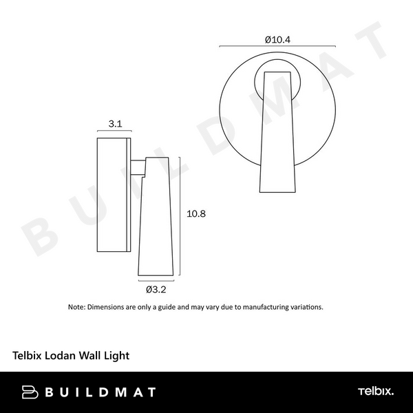 Telbix Lodan Wall Light Copper