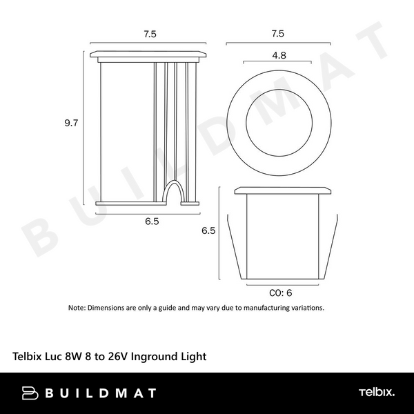 Telbix Luc 8W 8 to 26V Inground Light Aluminium