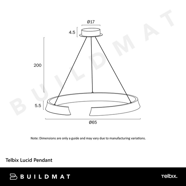 Telbix Lucid Round Pendant Wood