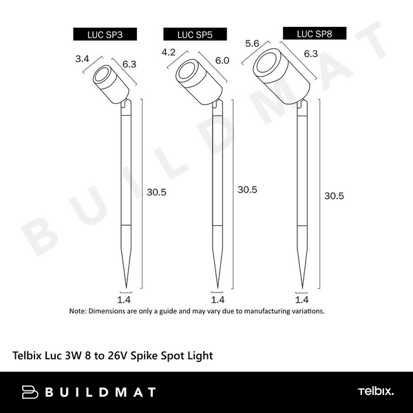 Telbix Luc 8W Spike Spot Light Black