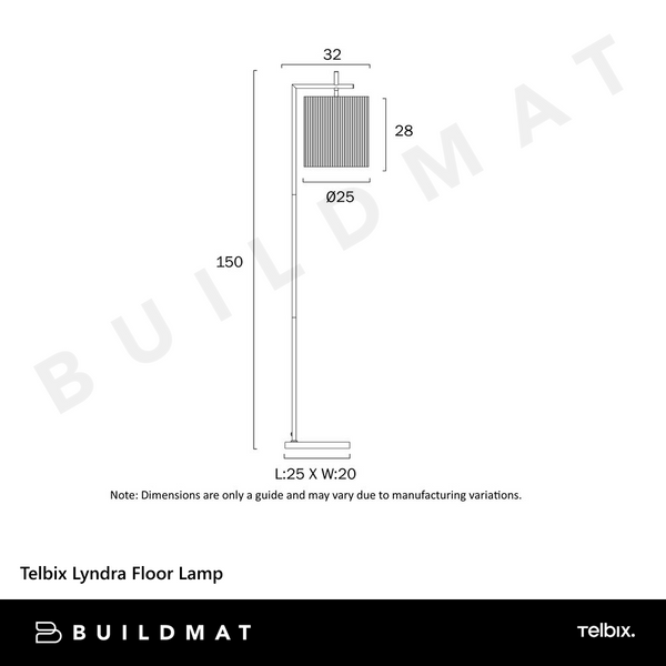 Telbix Lyndra Floor Lamp Black