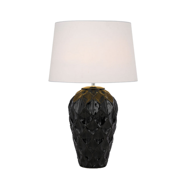 Telbix Madrid Ceramic Table Lamp Black