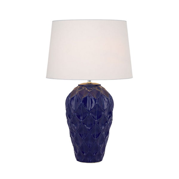 Telbix Madrid Ceramic Table Lamp Blue