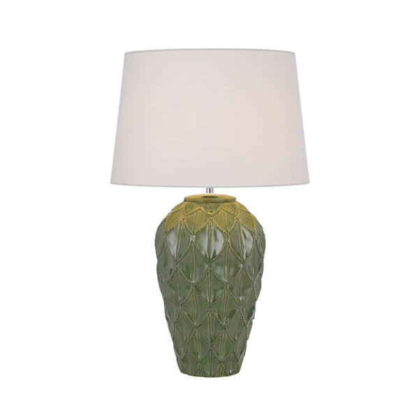 Telbix Madrid Ceramic Table Lamp Green