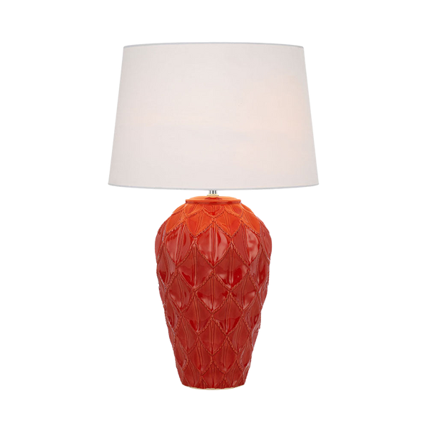 Telbix Madrid Ceramic Table Lamp Red