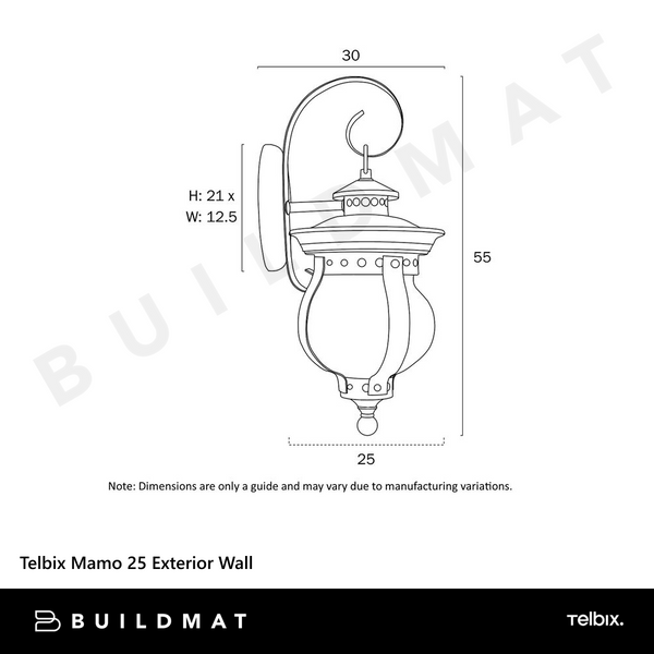 Telbix Mamo 25 Exterior Wall Bracket White