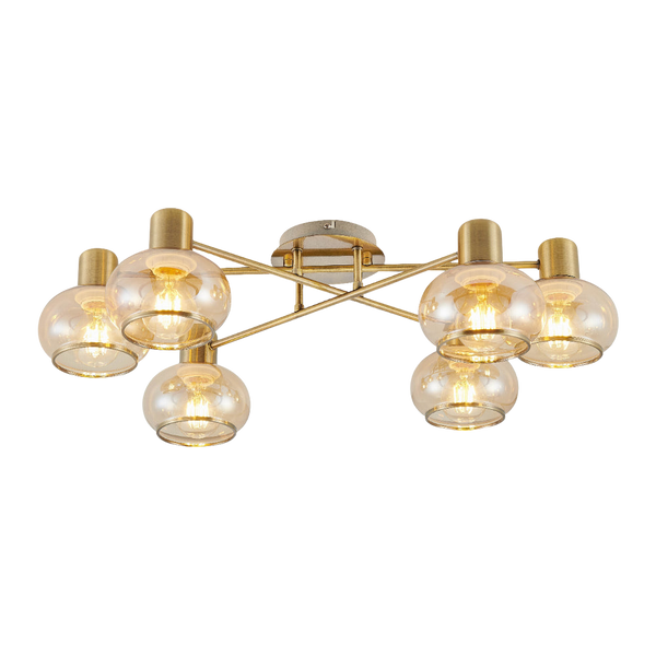 Telbix Marbell 6 Light CTC Antique Brass