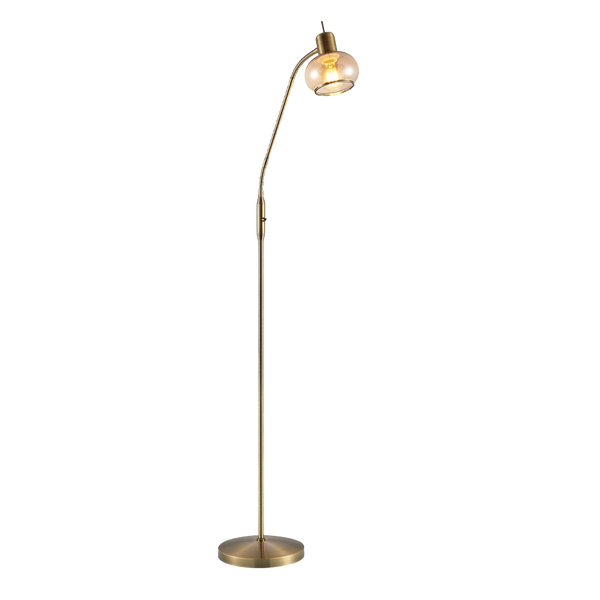 Telbix Marbell Floor Lamp Antique Brass